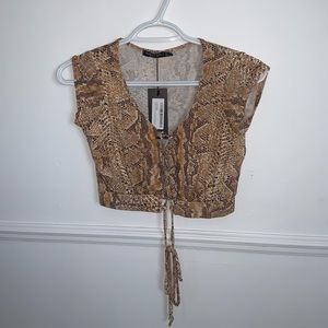 Snake lace crop top